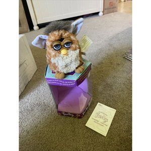 Vintage 1998 FURBY Model 70-800 Tan Brown Giraffe Brown Eyes Cib Very Nice